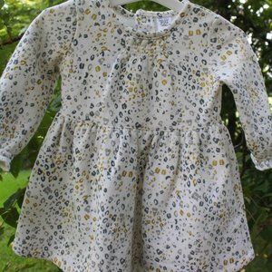 Carter's Jersey Dress Winter Weight Cheetah Print - size 12 mos